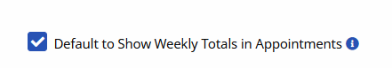 Agency Profile General - Default Show Weekly Totals in Appointments Bucket