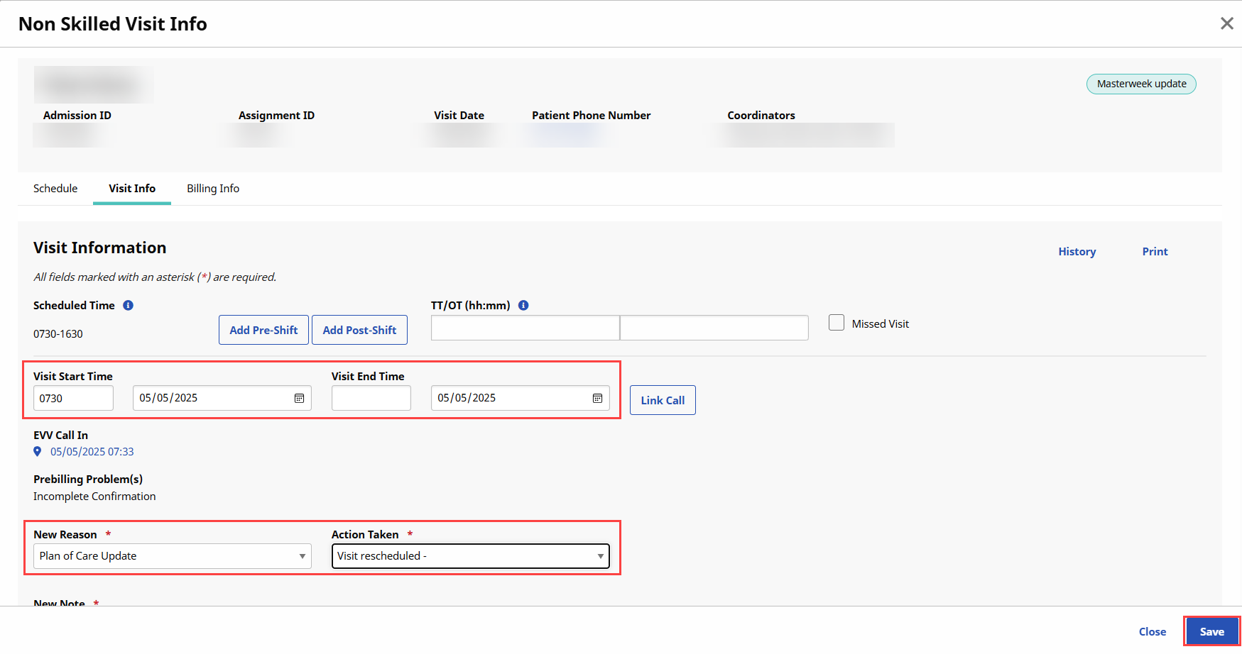 Complete Confirmation for Visit Complete Confirmation for Visit