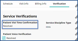 Resolved Patient Visit Time Confirmation Resolved Patient Visit Time Confirmation