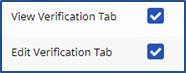 Verification Tab Permissions Verification Tab Permissions