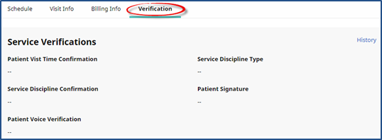 Visit Verification Tab Visit Verification Tab