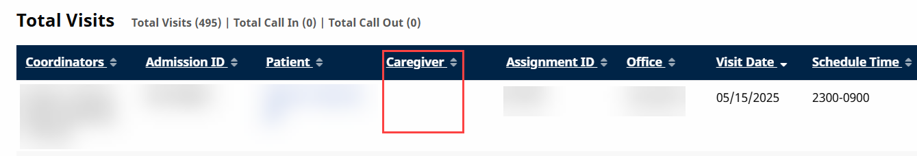 Visit Temp Caregiver